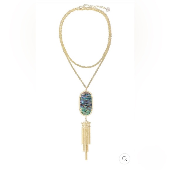 Kendra Scott Jewelry - Kendra Scott Gold Layered Necklace with Iridescent Abalone Pendant and Tassel